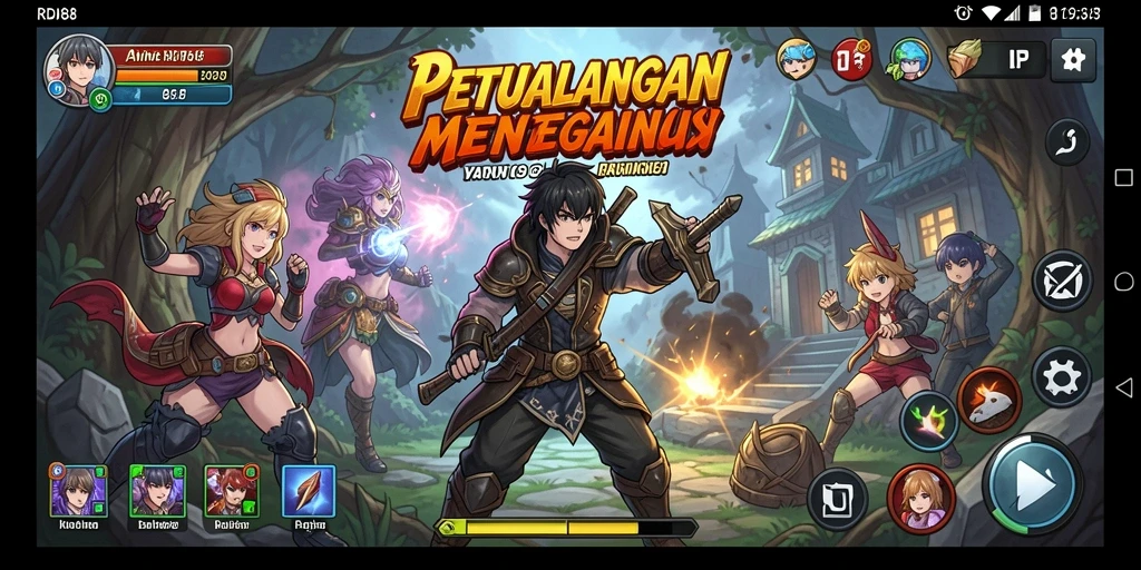 Screenshot gameplay RDI88 menampilkan karakter anime dalam aksi seru.