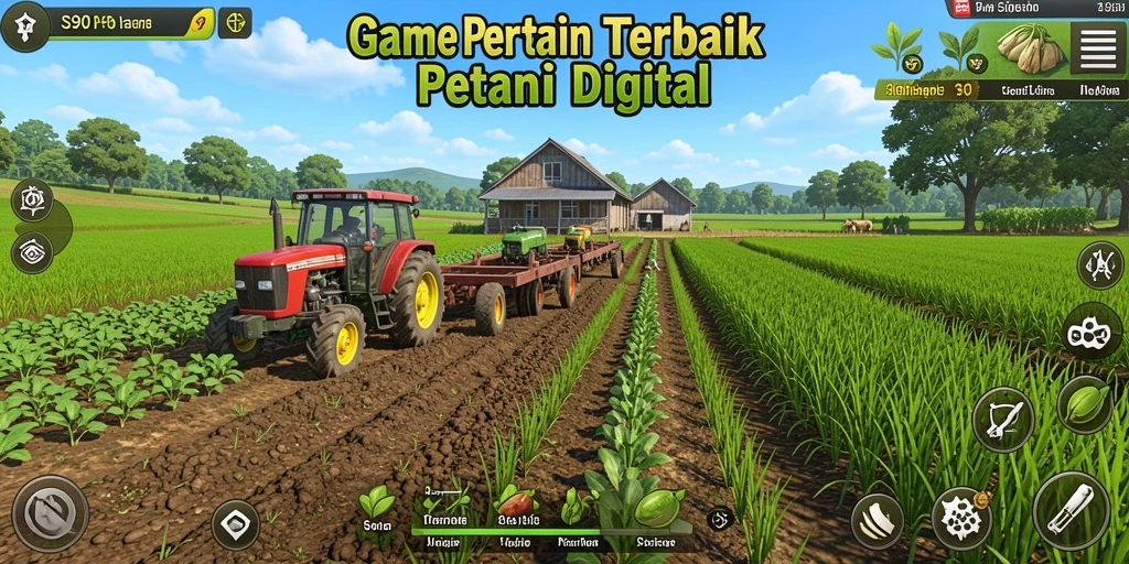 Screenshot menarik dari gameplay S80 yang menunjukkan aktivitas pertanian.